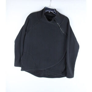 Athleta Cozy Karma Asym Pullover Womens Large Black Sweatshirt L/S Activewear